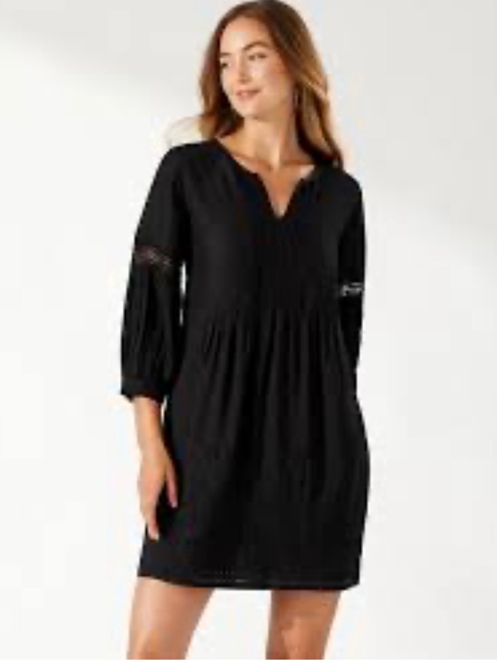 Tommy Bahama St. Lucia Linen-Blend Coverup Dress Size L Eyelet Embroidered Boho